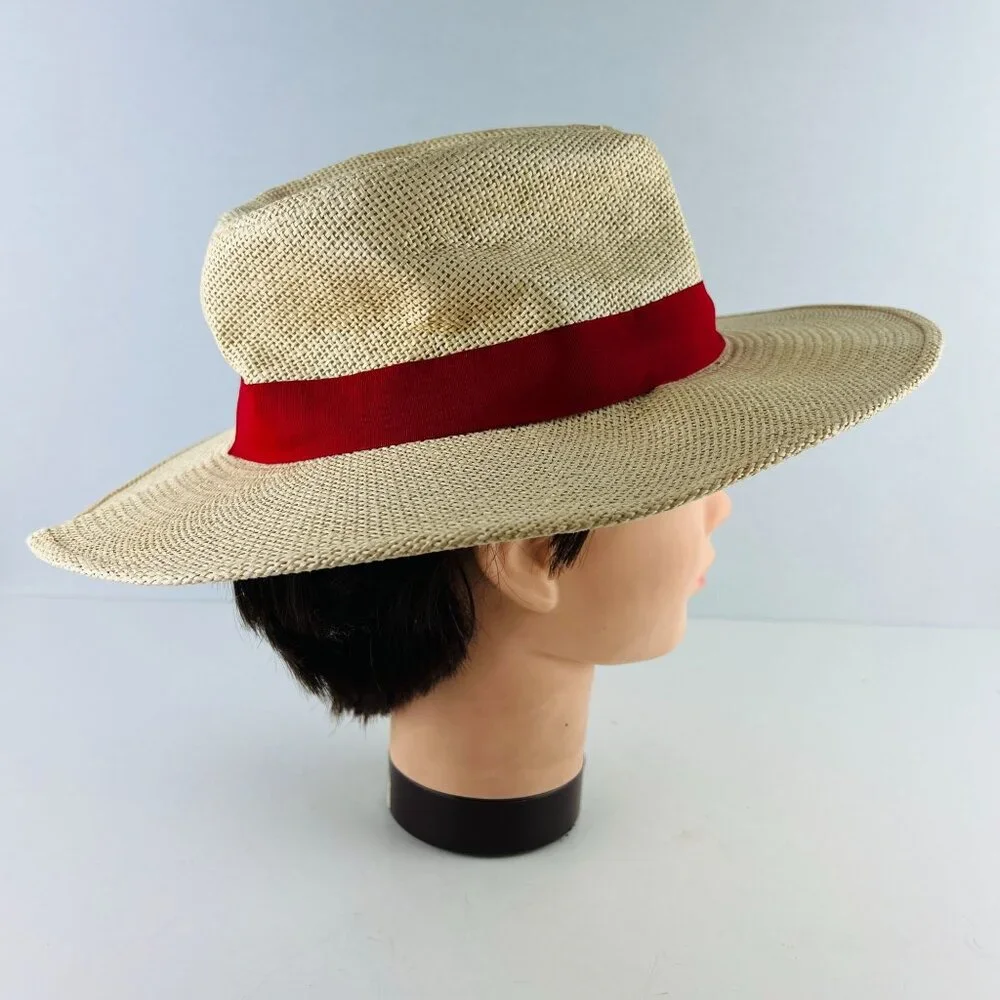 Crimson Brand Panama Sun Hat Victoria Hat Co Brand Size ~7